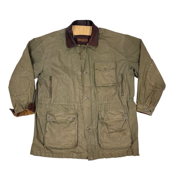 VTG Gordon &‎ Ferguson Field Jacket XL Utility Coat Leather Trim Cargo Corduroy - Picture 1 of 14